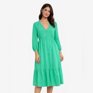 Design History sz L green gauzy maxi dress